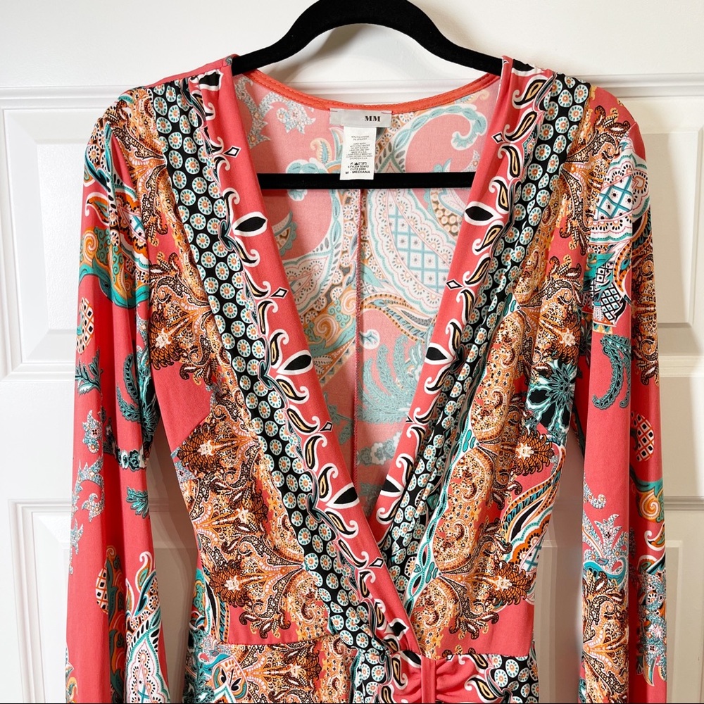 Multicolor Boho Paisley Printed Maxi Dress Size M